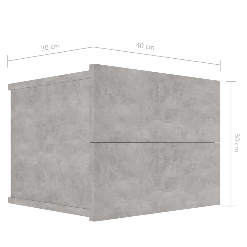 vidaXL Noptieră, gri beton, 40x30x30 cm, lemn prelucrat