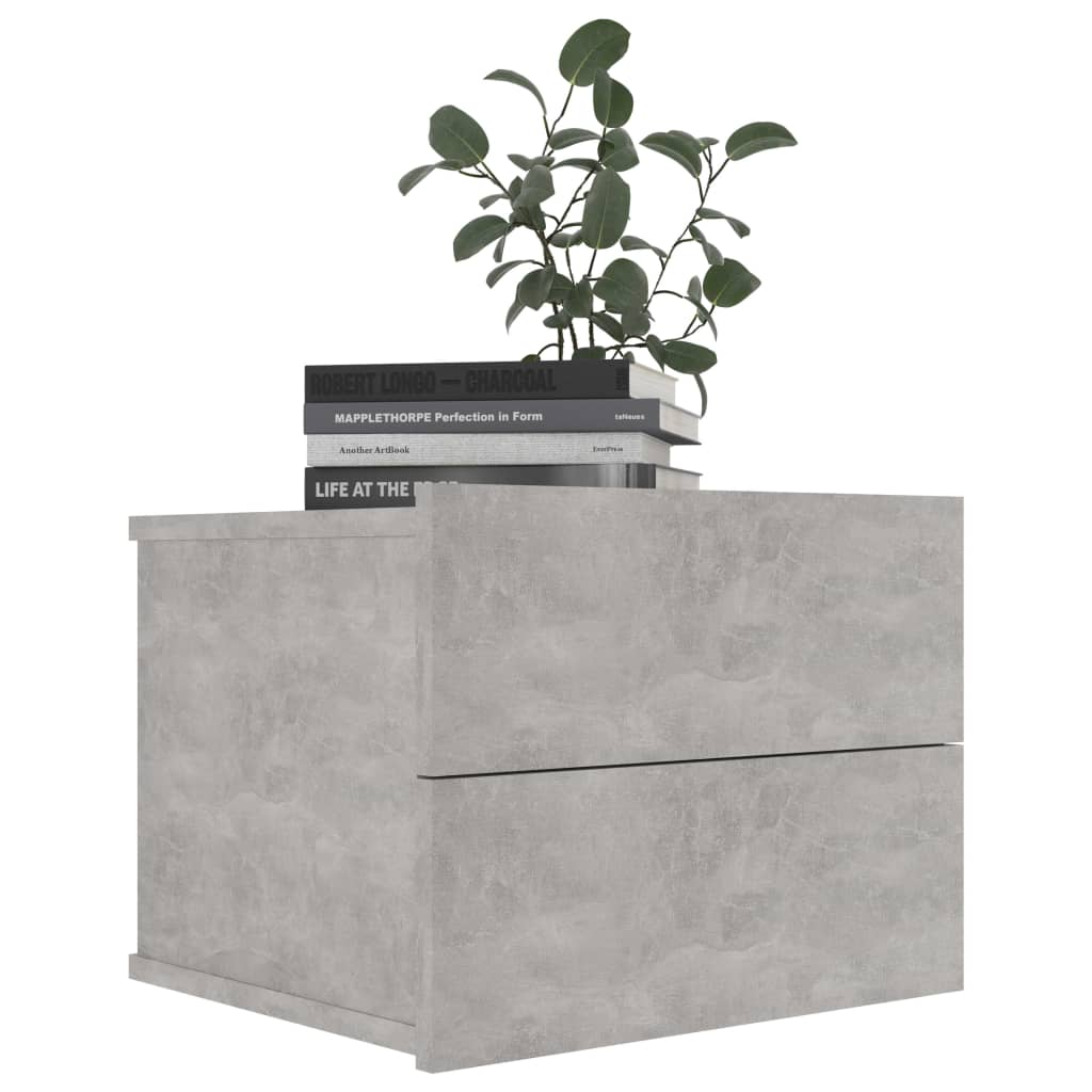 vidaXL Noptiere, 2 buc., gri beton, 40x30x30 cm, lemn prelucrat