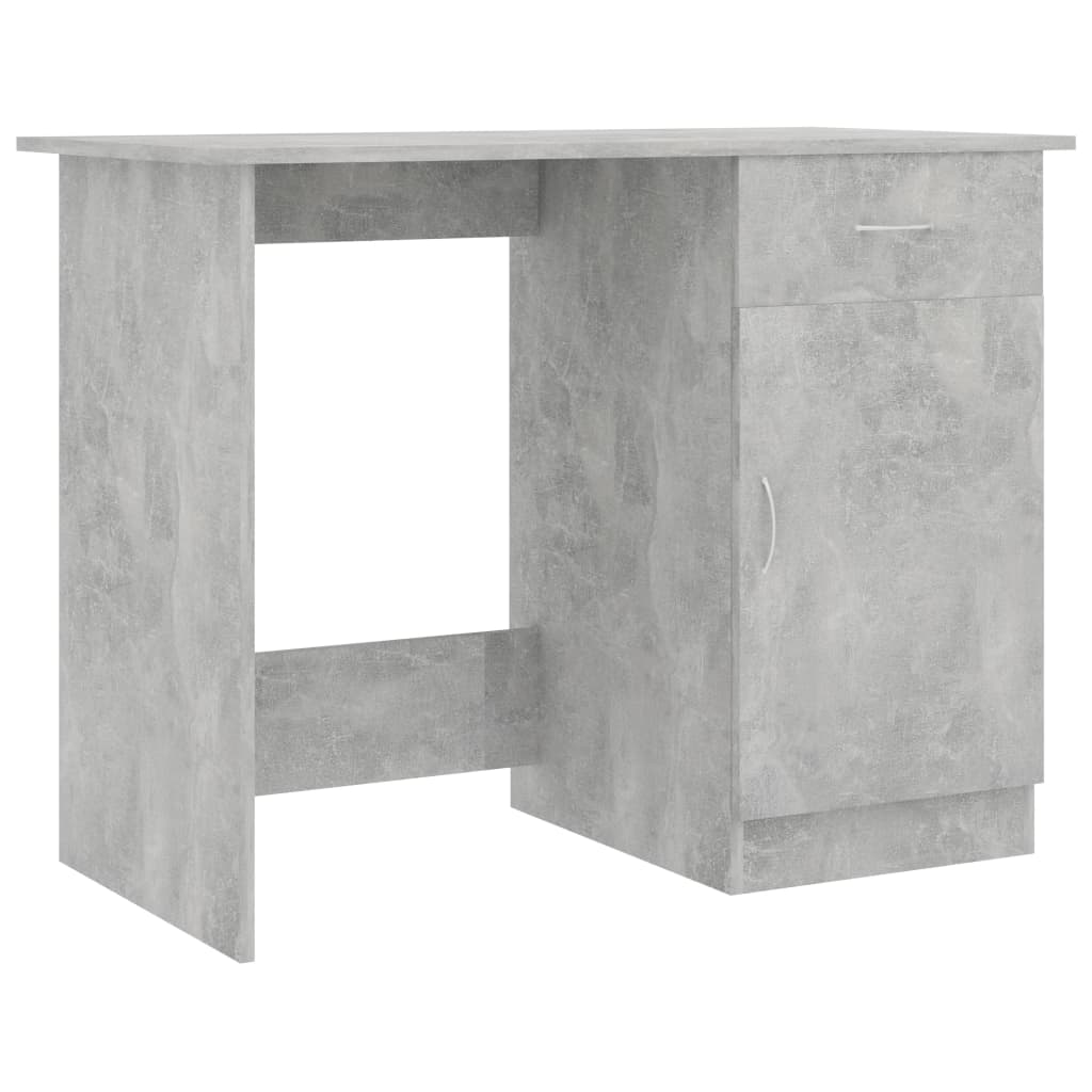 vidaXL Birou, gri beton, 100x50x76 cm, lemn prelucrat