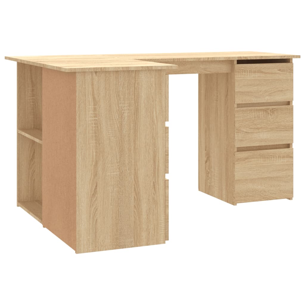 vidaXL Birou de colț, stejar sonoma, 145x100x76 cm, lemn prelucrat vidaXL Birou de colț, stejar sonoma, 145x100x76 cm, lemn prelucrat