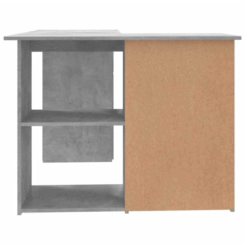 vidaXL Birou de colț, gri beton, 145x100x76 cm, lemn prelucrat