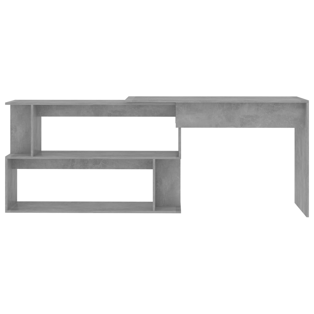 vidaXL Birou de colț, gri beton, 200x50x76 cm, lemn prelucrat
