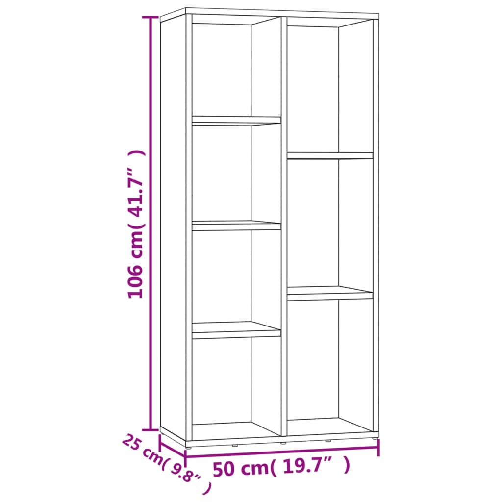 vidaXL Bibliotecă, gri beton, 50 x 25 x 106 cm, lemn prelucrat vidaXL Bibliotecă, gri beton, 50 x 25 x 106 cm, lemn prelucrat