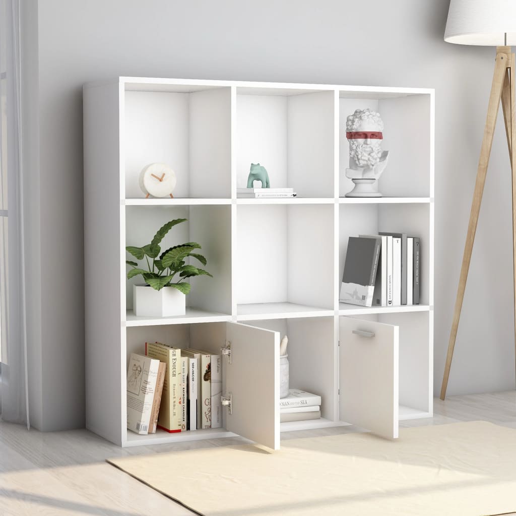 vidaXL Bibliotecă, alb, 98 x 30 x 98 cm, lemn prelucrat vidaXL Bibliotecă, alb, 98 x 30 x 98 cm, lemn prelucrat