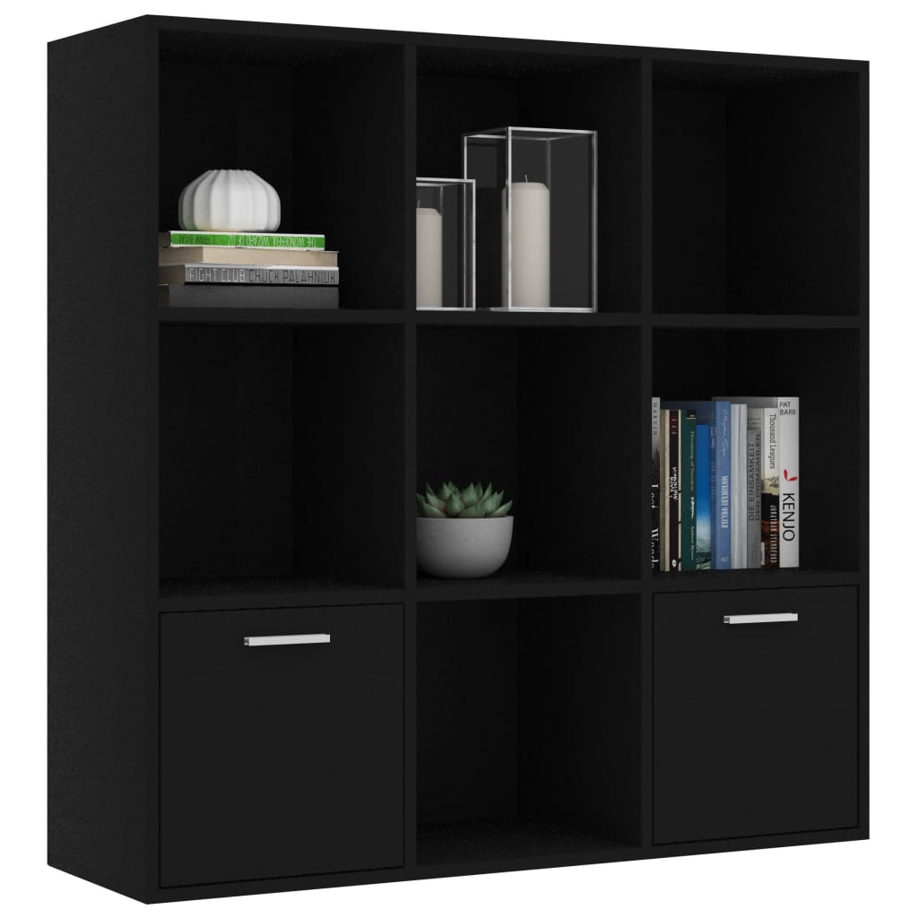 vidaXL Bibliotecă, negru, 98 x 30 x 98 cm, lemn prelucrat vidaXL Bibliotecă, negru, 98 x 30 x 98 cm, lemn prelucrat