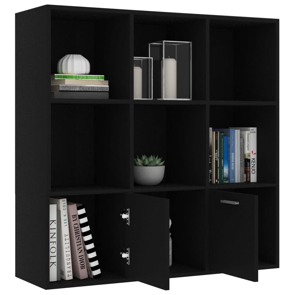 vidaXL Bibliotecă, negru, 98 x 30 x 98 cm, lemn prelucrat vidaXL Bibliotecă, negru, 98 x 30 x 98 cm, lemn prelucrat
