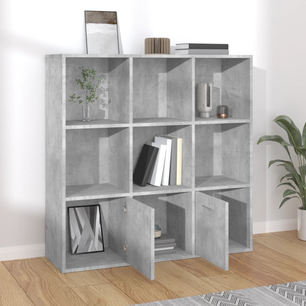 vidaXL Bibliotecă, gri beton, 98x30x98 cm, lemn compozit vidaXL Bibliotecă, gri beton, 98x30x98 cm, lemn compozit