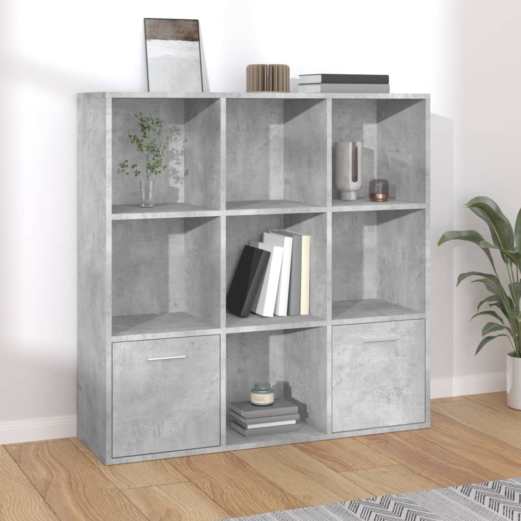 vidaXL Bibliotecă, gri beton, 98x30x98 cm, lemn compozit vidaXL Bibliotecă, gri beton, 98x30x98 cm, lemn compozit