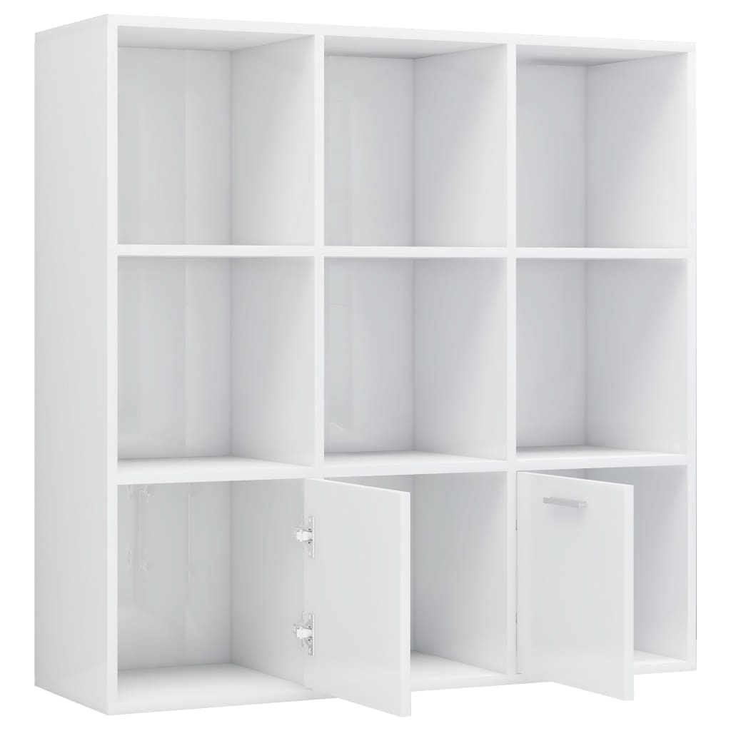 vidaXL Bibliotecă, alb extralucios, 98 x 30 x 98 cm, lemn prelucrat vidaXL Bibliotecă, alb extralucios, 98 x 30 x 98 cm, lemn prelucrat