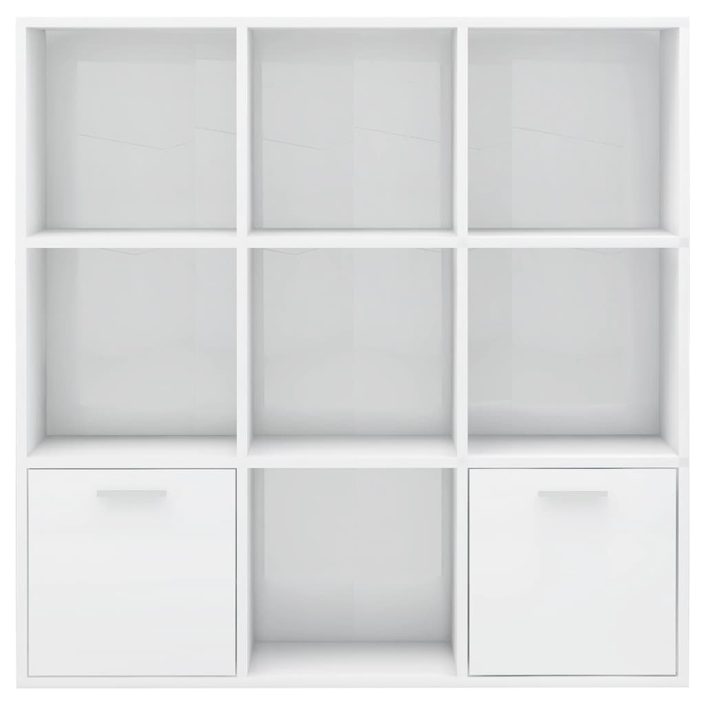 vidaXL Bibliotecă, alb extralucios, 98 x 30 x 98 cm, lemn prelucrat vidaXL Bibliotecă, alb extralucios, 98 x 30 x 98 cm, lemn prelucrat