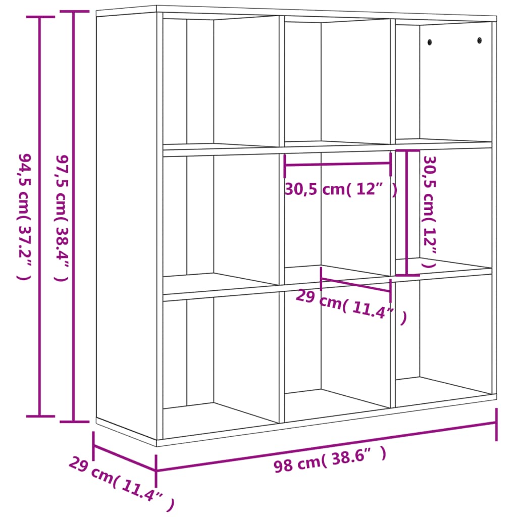 vidaXL Bibliotecă, gri beton, 98x29x97,5 cm, lemn prelucrat vidaXL Bibliotecă, gri beton, 98x29x97,5 cm, lemn prelucrat
