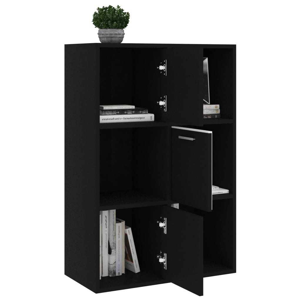 vidaXL Dulap de depozitare, negru, 60 x 29,5 x 90 cm, lemn prelucrat vidaXL Dulap de depozitare, negru, 60 x 29,5 x 90 cm, lemn prelucrat