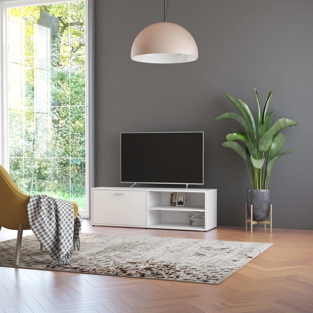 vidaXL Dulap TV, alb, 120x34x37 cm, lemn prelucrat vidaXL Dulap TV, alb, 120x34x37 cm, lemn prelucrat