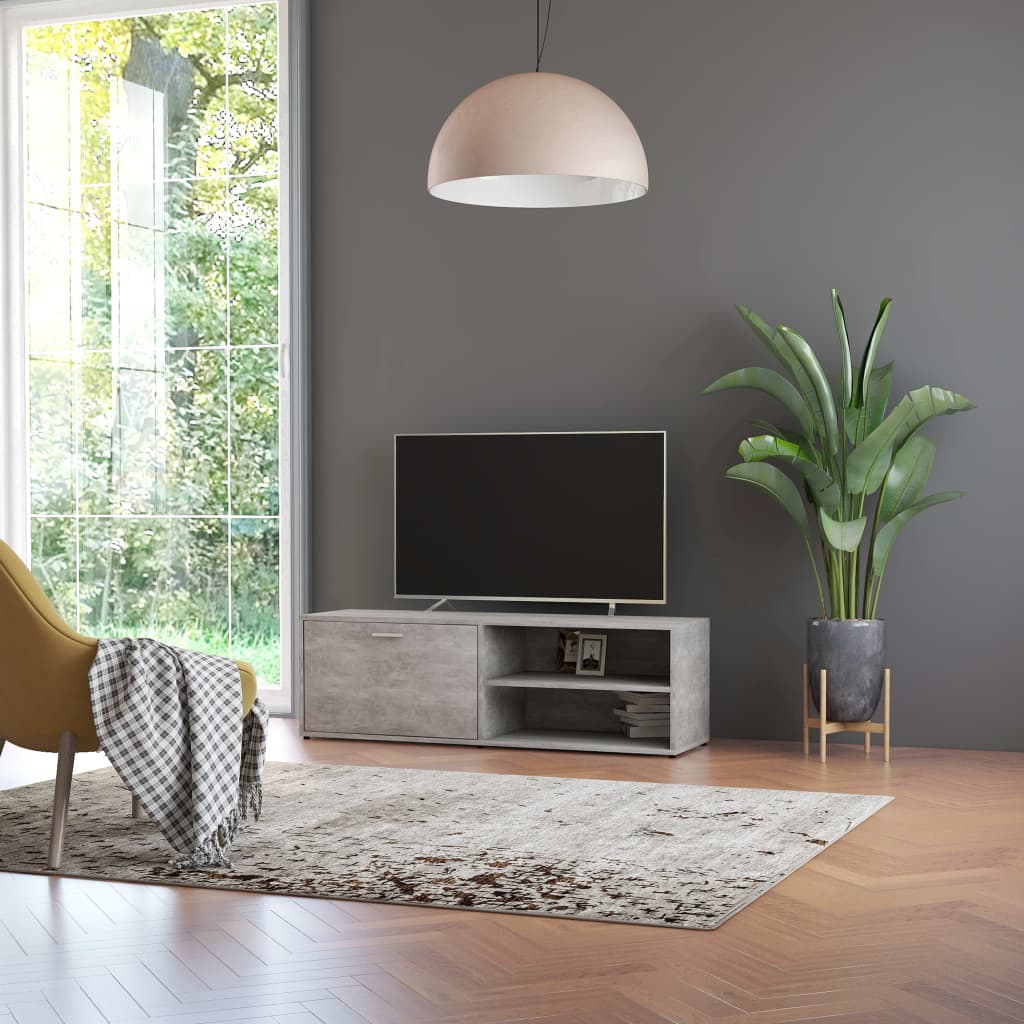 vidaXL Comodă TV, gri beton, 120x34x37 cm, lemn prelucrat vidaXL Comodă TV, gri beton, 120x34x37 cm, lemn prelucrat