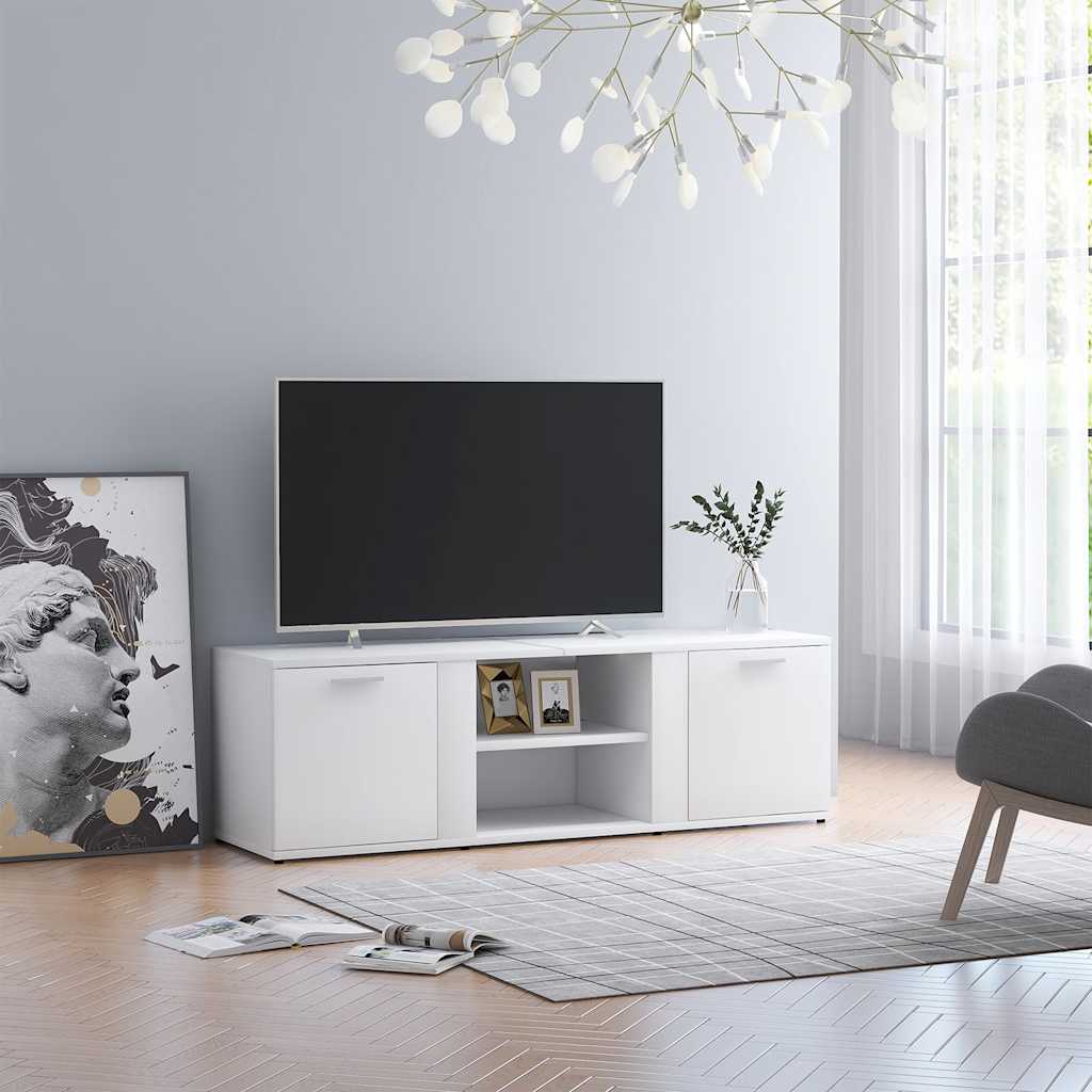 vidaXL Dulap TV, alb, 120x34x37 cm, lemn prelucrat vidaXL Dulap TV, alb, 120x34x37 cm, lemn prelucrat