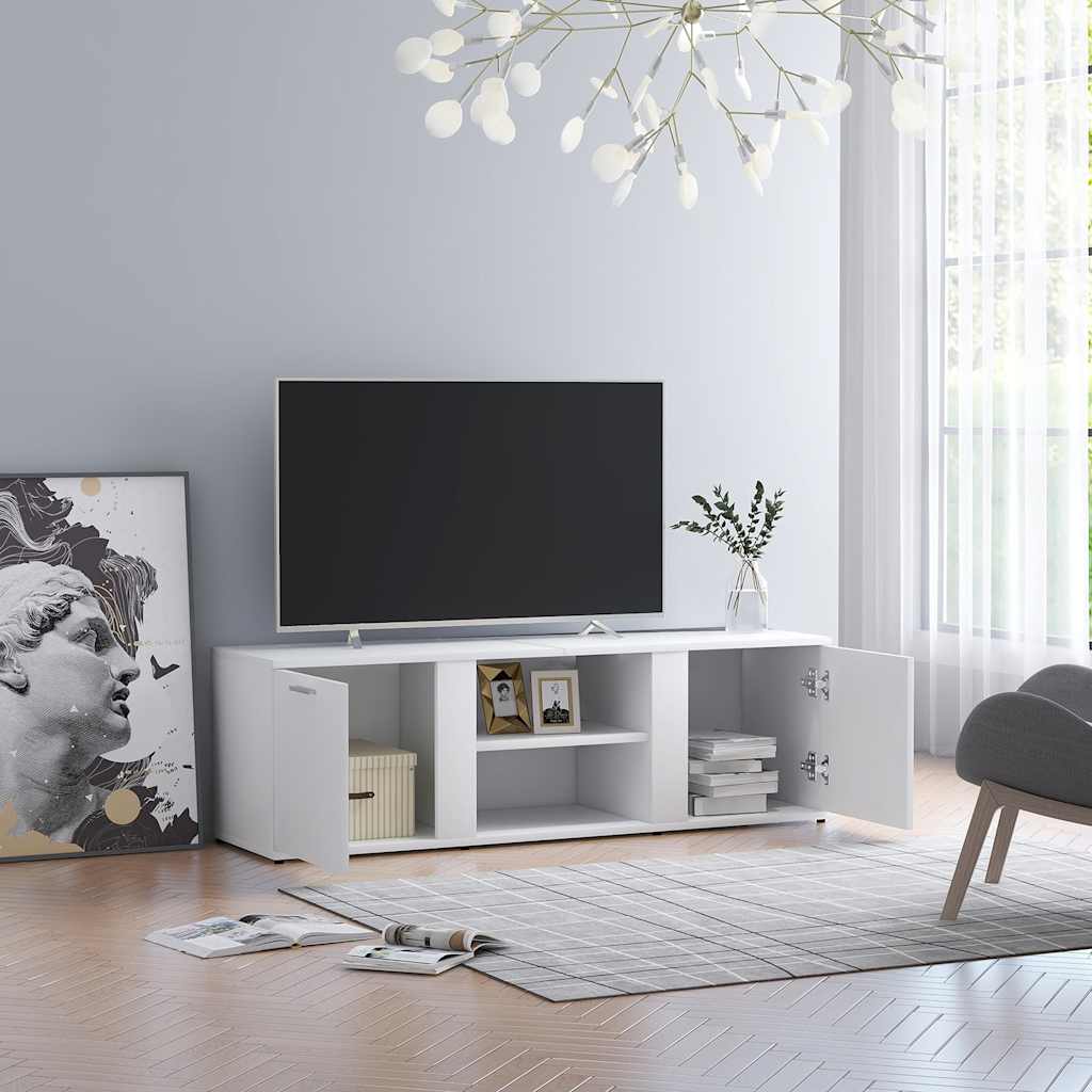 vidaXL Dulap TV, alb, 120x34x37 cm, lemn prelucrat vidaXL Dulap TV, alb, 120x34x37 cm, lemn prelucrat