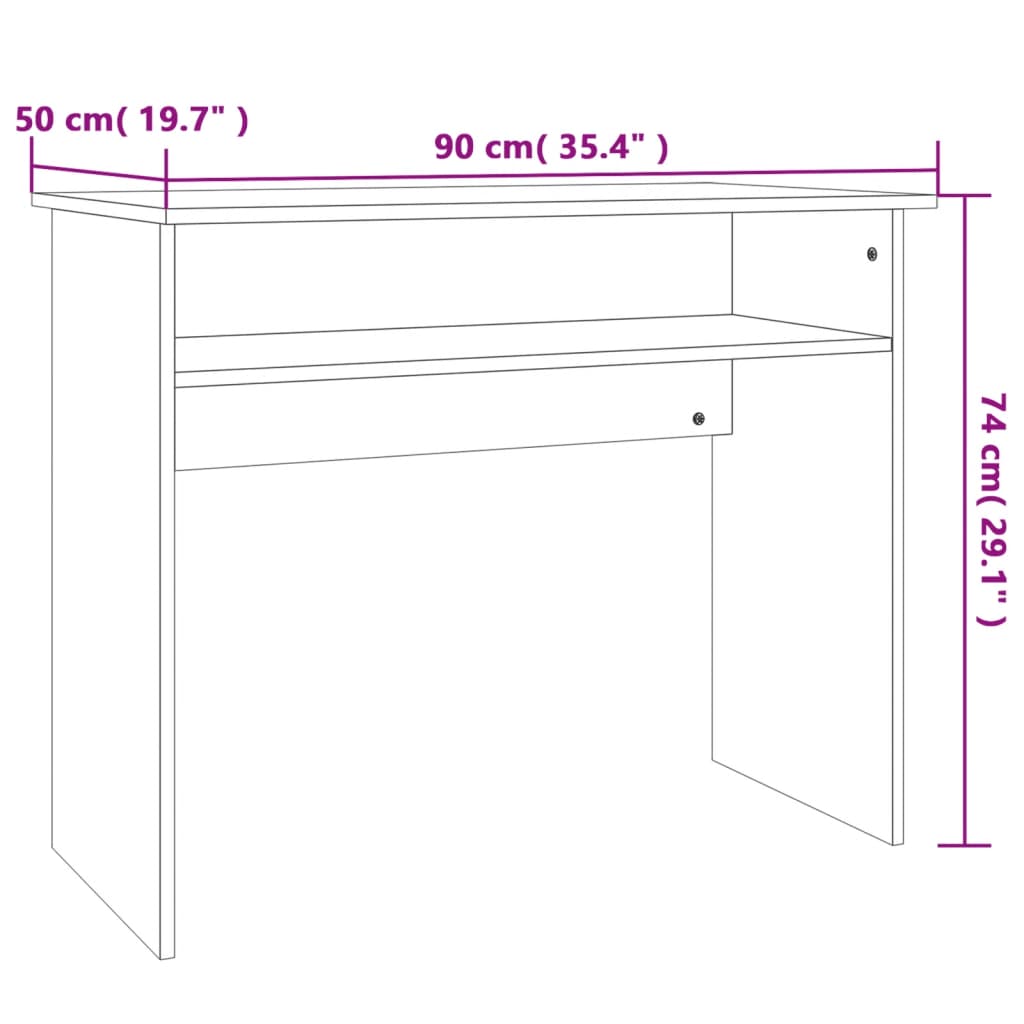 vidaXL Birou, gri beton, 90 x 50 x 74 cm, lemn prelucrat vidaXL Birou, gri beton, 90 x 50 x 74 cm, lemn prelucrat
