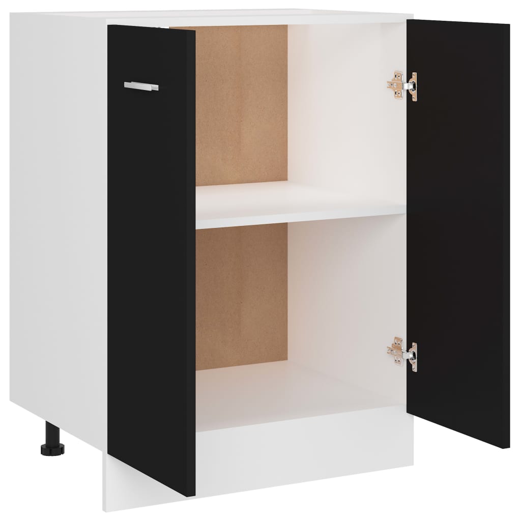 vidaXL Dulap inferior “Lyon”, negru, 60 x 46 x 81,5 cm, lemn prelucrat vidaXL Dulap inferior “Lyon”, negru, 60 x 46 x 81,5 cm, lemn prelucrat