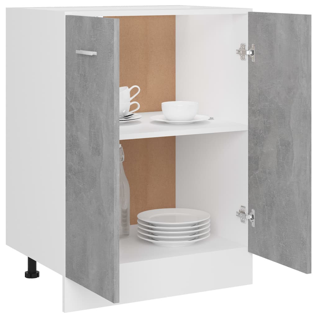 vidaXL Dulap inferior “Lyon”, gri beton, 60 x 46 x 81,5 cm