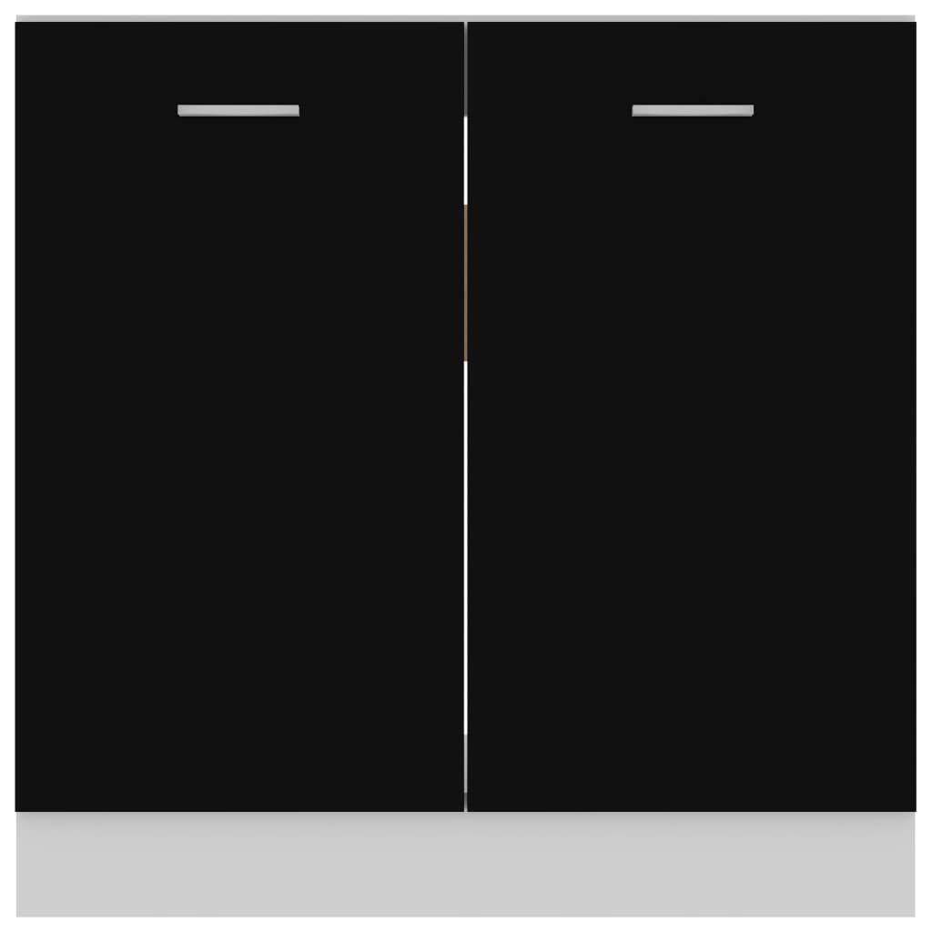 vidaXL Dulap inferior de chiuvetă “Lyon”, negru, 80x46x81,5 cm