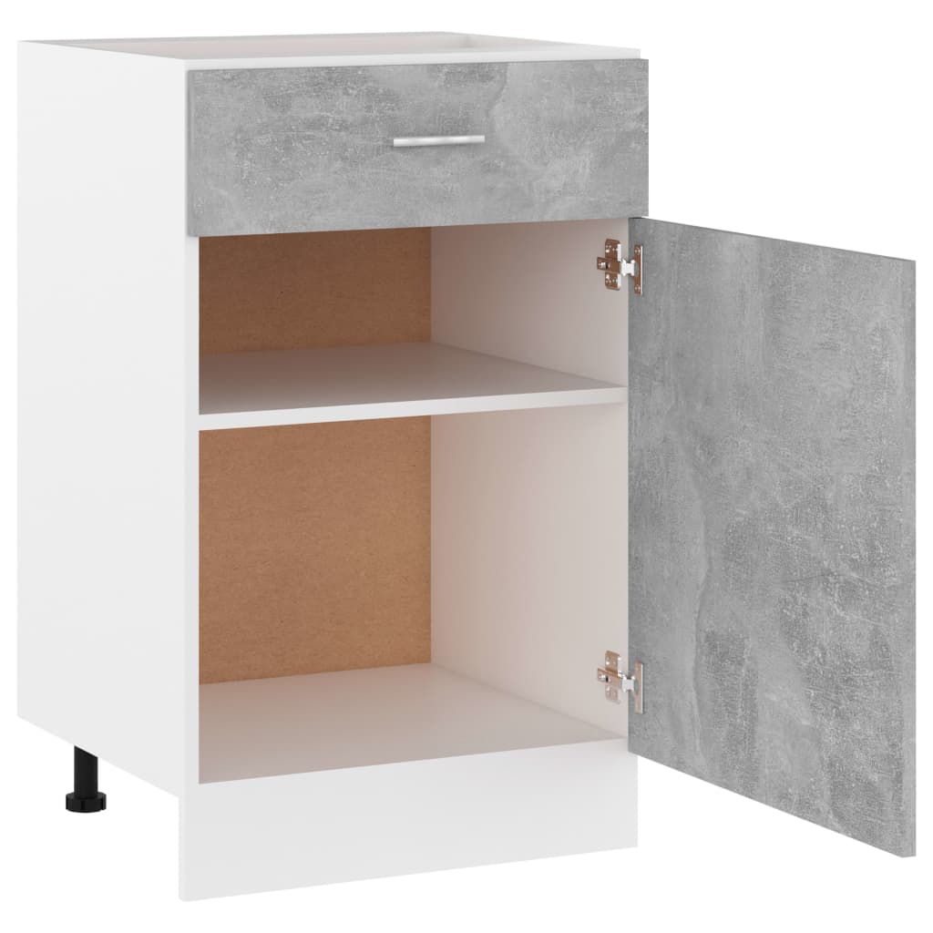 vidaXL Dulap inferior cu sertar “Lyon” gri beton 50x46x81,5 cm