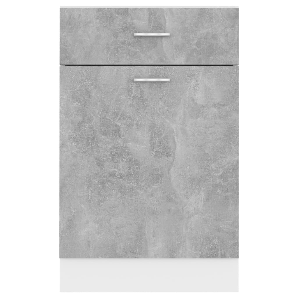 vidaXL Dulap inferior cu sertar “Lyon” gri beton 50x46x81,5 cm