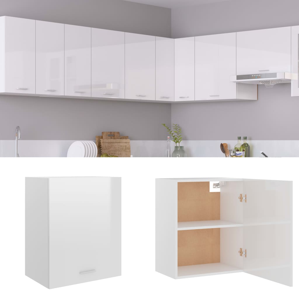 vidaXL Dulap suspendat “Lyon” alb extralucios 50 x 31 x 60 cm vidaXL Dulap suspendat “Lyon” alb extralucios 50 x 31 x 60 cm