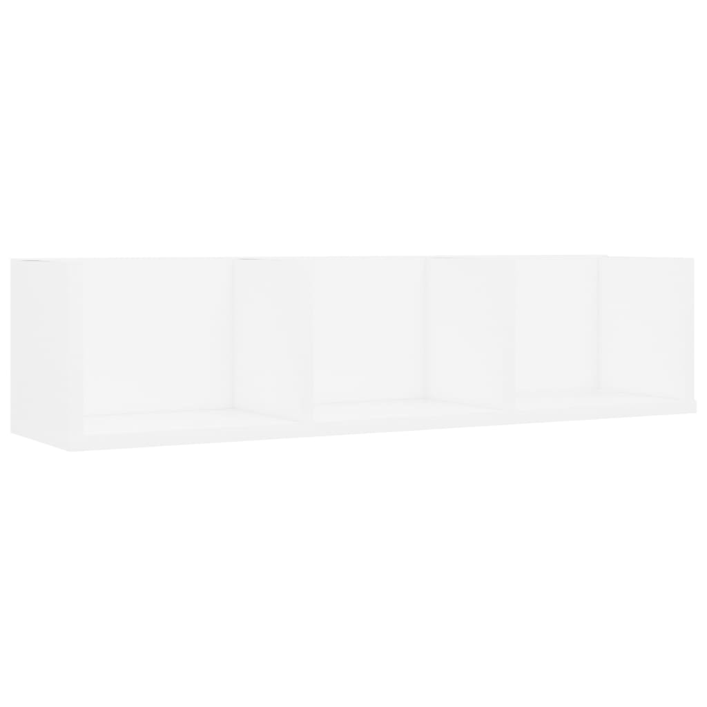 vidaXL Raft de perete pentru CD-uri, alb, 75x18x18 cm, lemn prelucrat