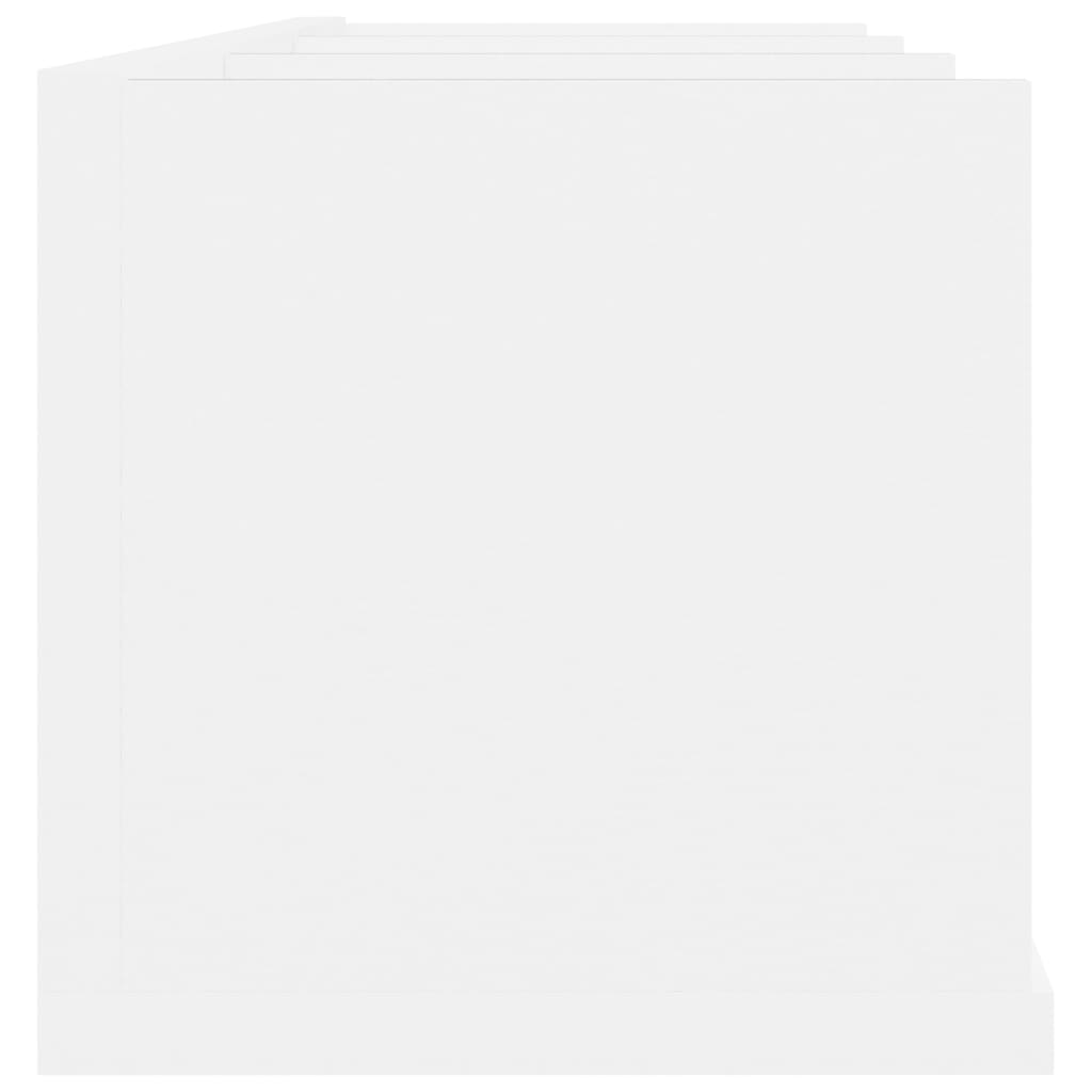 vidaXL Raft de perete pentru CD-uri, alb, 75x18x18 cm, lemn prelucrat