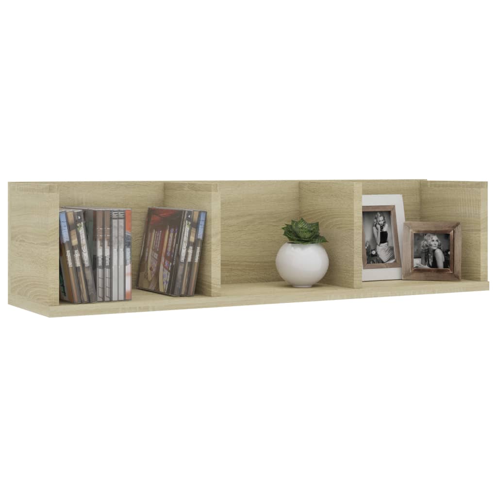 vidaXL Raft de perete CD-uri stejar Sonoma 75x18x18 cm lemn prelucrat vidaXL Raft de perete CD-uri stejar Sonoma 75x18x18 cm lemn prelucrat