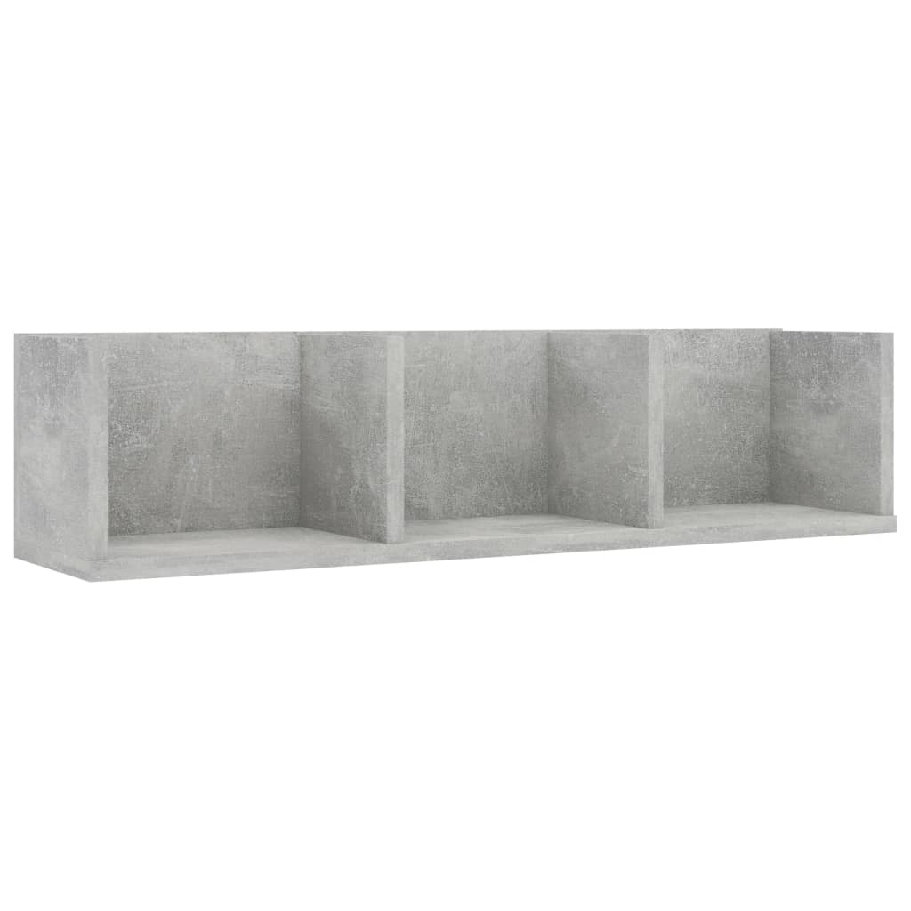vidaXL Raft de perete CD-uri, gri beton, 75x18x18 cm, lemn prelucrat vidaXL Raft de perete CD-uri, gri beton, 75x18x18 cm, lemn prelucrat