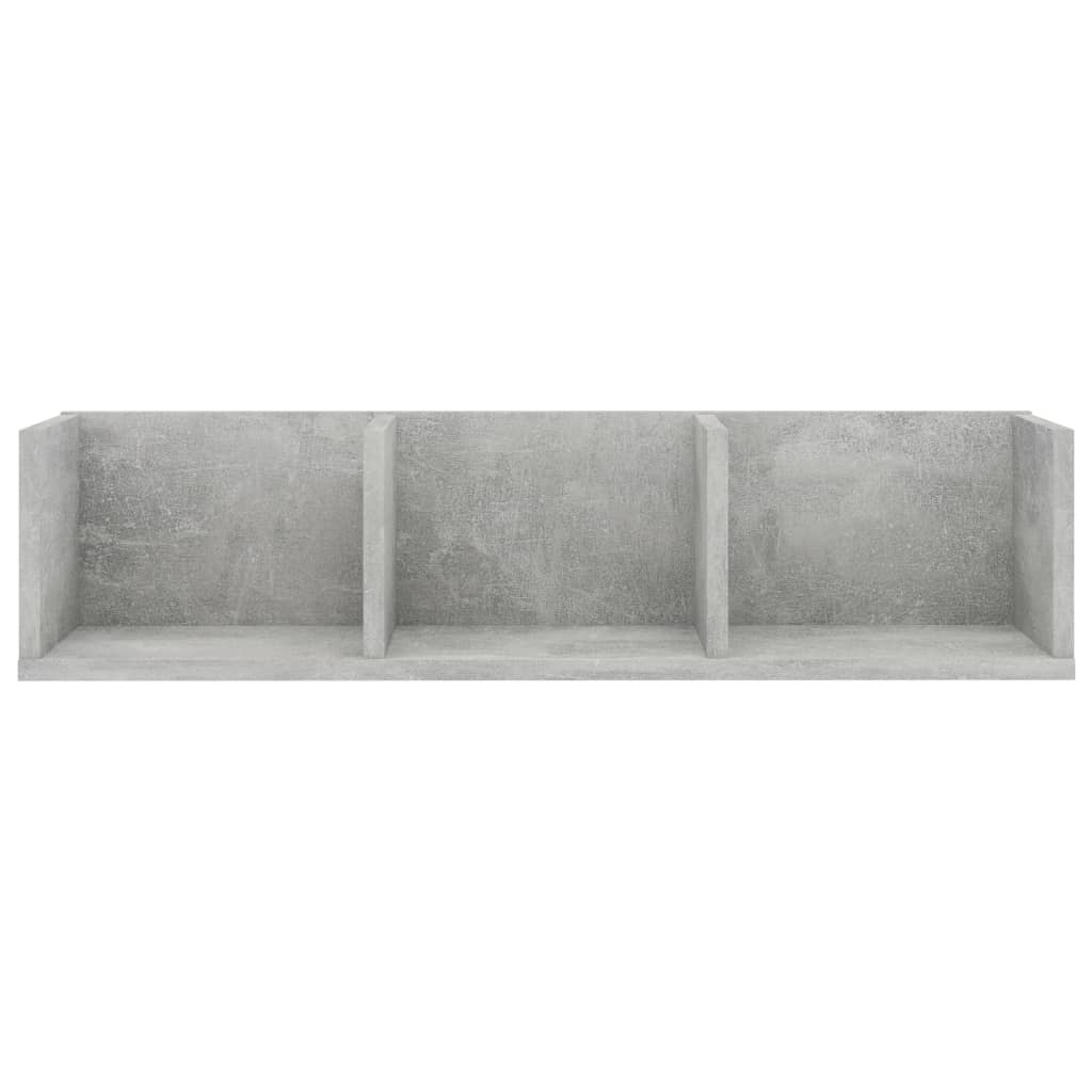 vidaXL Raft de perete CD-uri, gri beton, 75x18x18 cm, lemn prelucrat vidaXL Raft de perete CD-uri, gri beton, 75x18x18 cm, lemn prelucrat