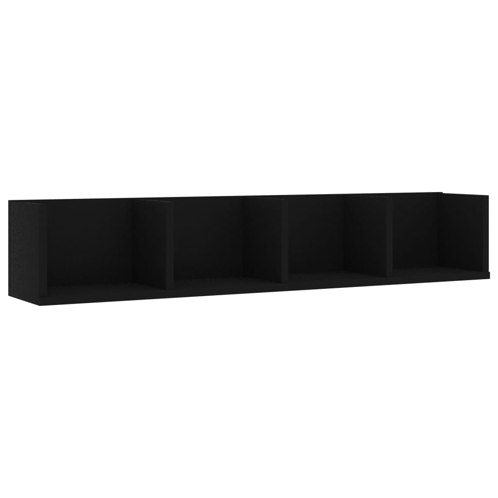 vidaXL Raft de perete pentru CD-uri negru 100x18x18 cm lemn prelucrat