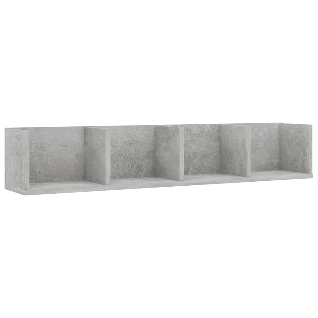 vidaXL Raft de perete CD-uri, gri beton, 100x18x18 cm, lemn prelucrat vidaXL Raft de perete CD-uri, gri beton, 100x18x18 cm, lemn prelucrat