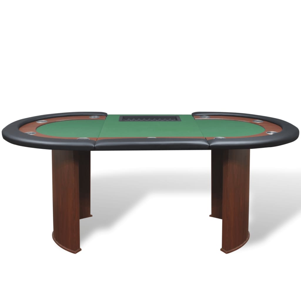 vidaXL Masă poker 10 persoane, zonă dealer și suport jetoane, verde vidaXL Masă poker 10 persoane, zonă dealer și suport jetoane, verde