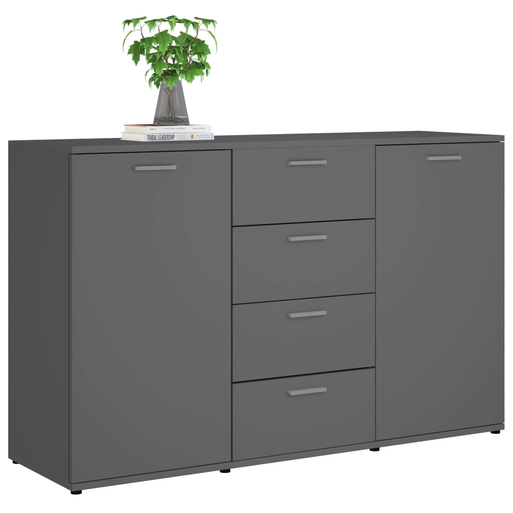 vidaXL Dulap, gri, 120 x 35,5 x 75 cm, lemn prelucrat