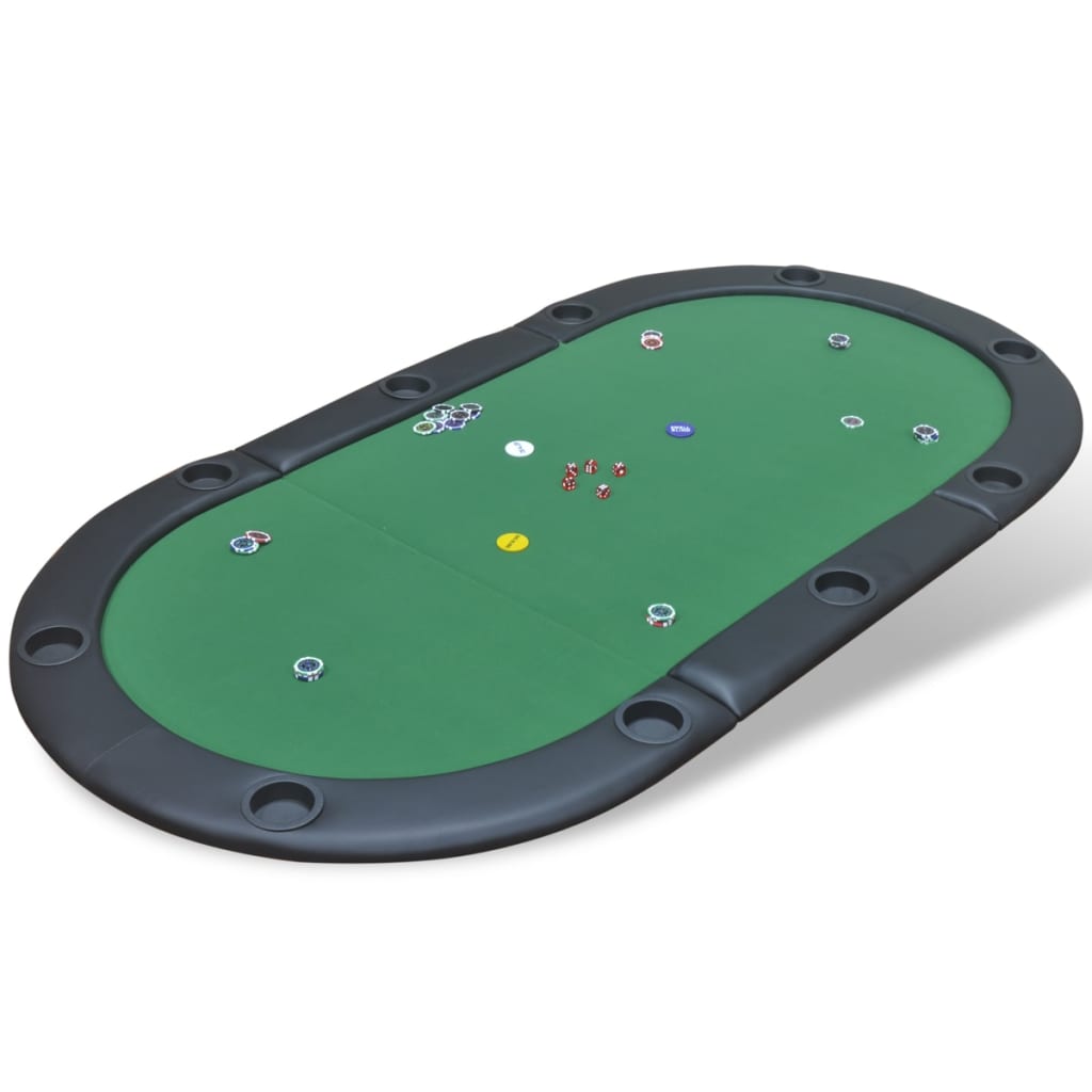 vidaXL Blat de masă de poker pentru 10 jucători, pliabil, verde vidaXL Blat de masă de poker pentru 10 jucători, pliabil, verde