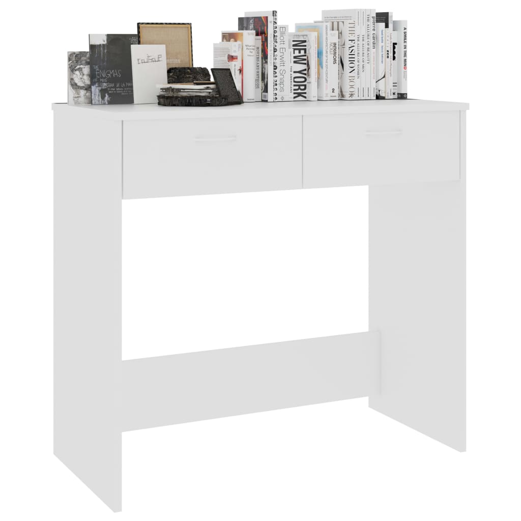 vidaXL Birou, alb, 80x40x75 cm, lemn prelucrat vidaXL Birou, alb, 80x40x75 cm, lemn prelucrat