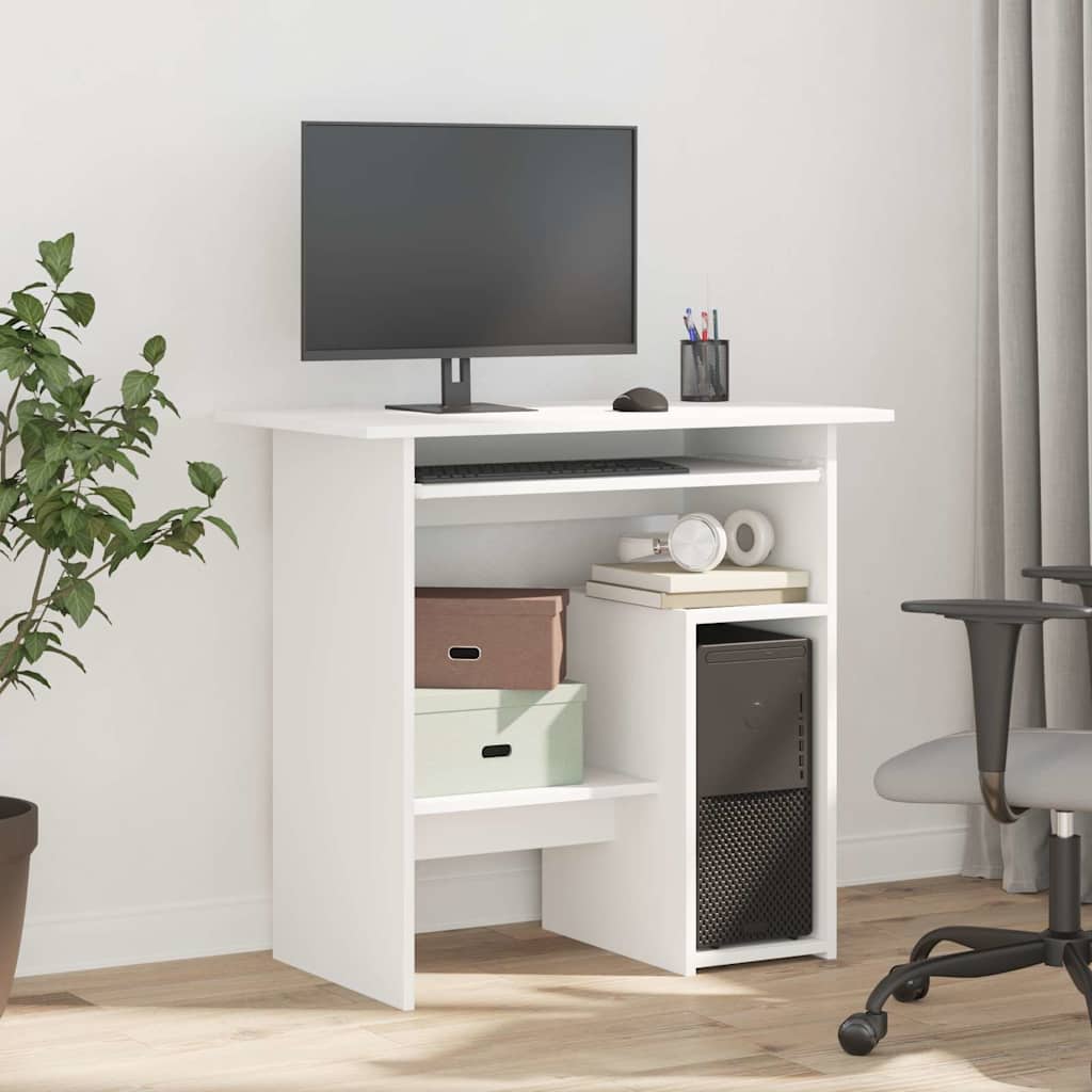 vidaXL Birou, alb, 80 x 45 x 74 cm, lemn prelucrat
