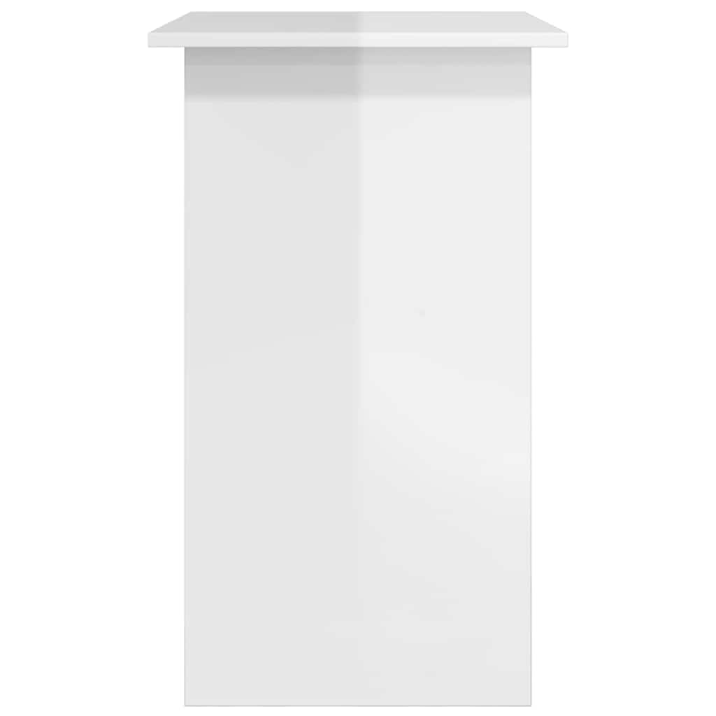 vidaXL Birou, alb extralucios, 80x45x74 cm, lemn prelucrat
