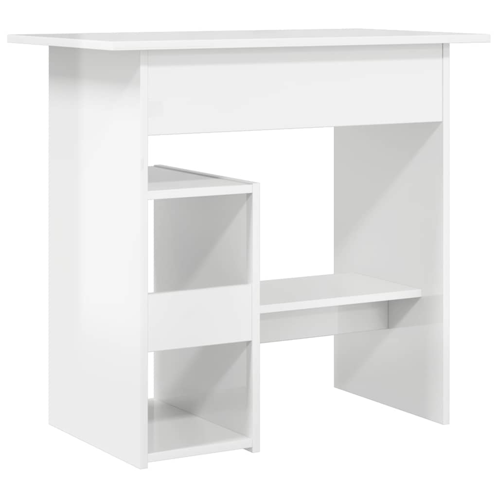 vidaXL Birou, alb extralucios, 80x45x74 cm, lemn prelucrat