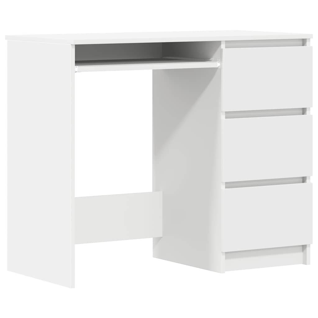 vidaXL Birou, alb, 90x45x76 cm, lemn prelucrat vidaXL Birou, alb, 90x45x76 cm, lemn prelucrat