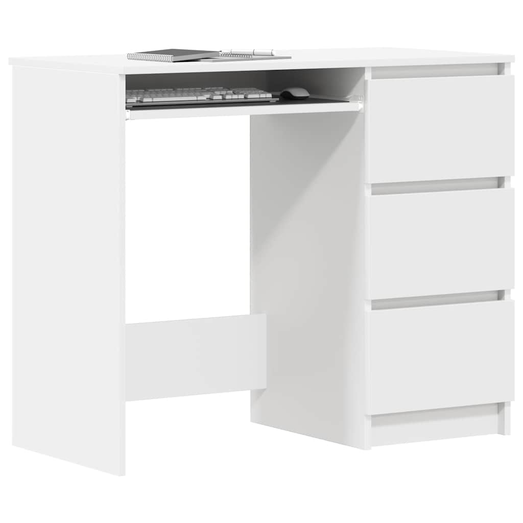 vidaXL Birou, alb, 90x45x76 cm, lemn prelucrat vidaXL Birou, alb, 90x45x76 cm, lemn prelucrat