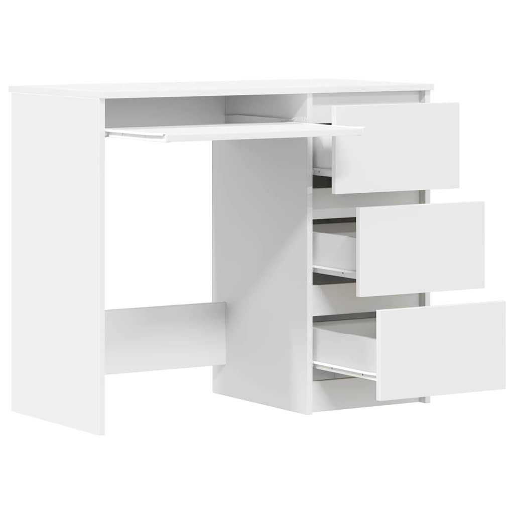 vidaXL Birou, alb, 90x45x76 cm, lemn prelucrat vidaXL Birou, alb, 90x45x76 cm, lemn prelucrat