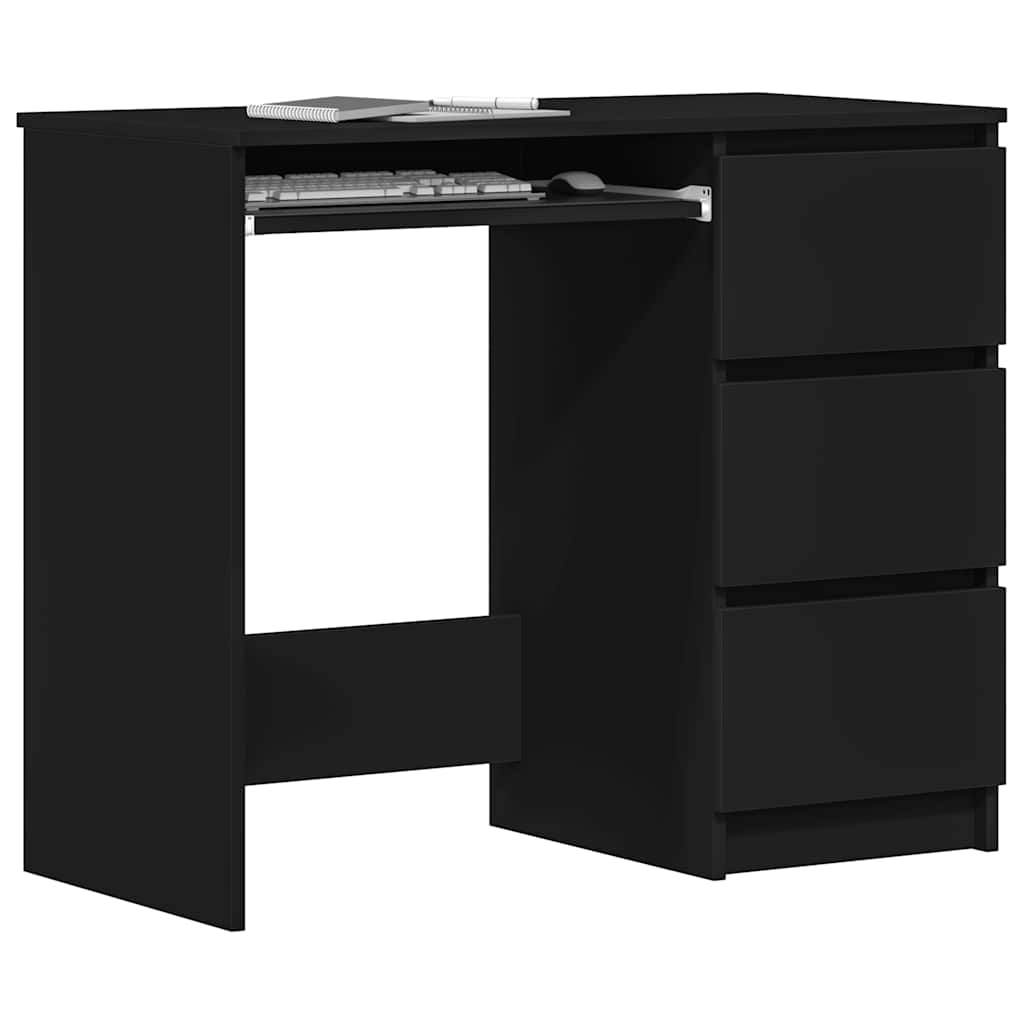 vidaXL Birou, negru, 90x45x76 cm, lemn prelucrat vidaXL Birou, negru, 90x45x76 cm, lemn prelucrat