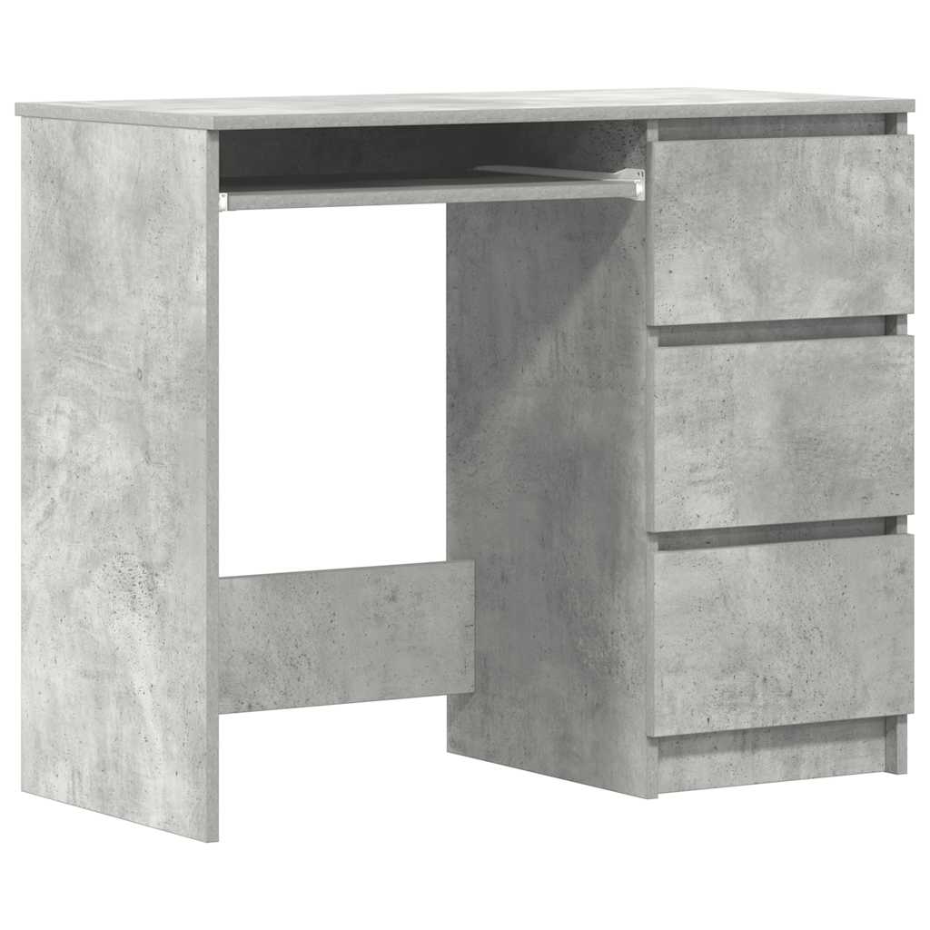 vidaXL Birou, gri beton, 90 x 45 x 76 cm, lemn prelucrat