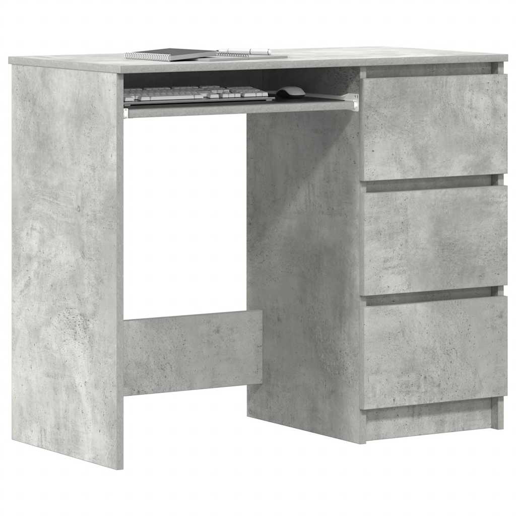 vidaXL Birou, gri beton, 90 x 45 x 76 cm, lemn prelucrat