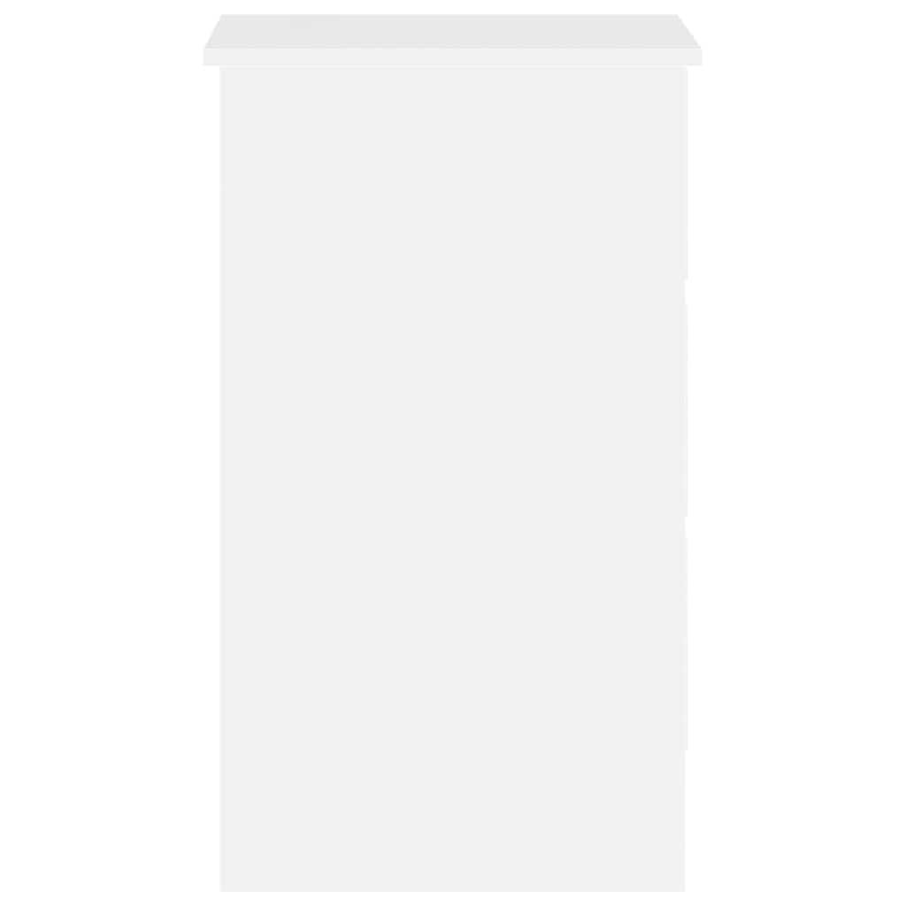vidaXL Birou, alb extralucios, 90 x 45 x 76 cm, lemn prelucrat