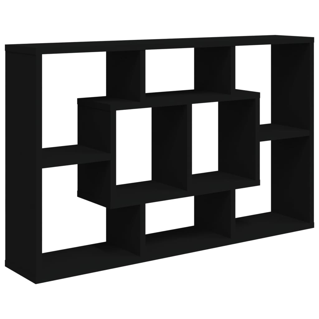 vidaXL Raft de perete, negru, 85x16x52,5 cm, lemn prelucrat