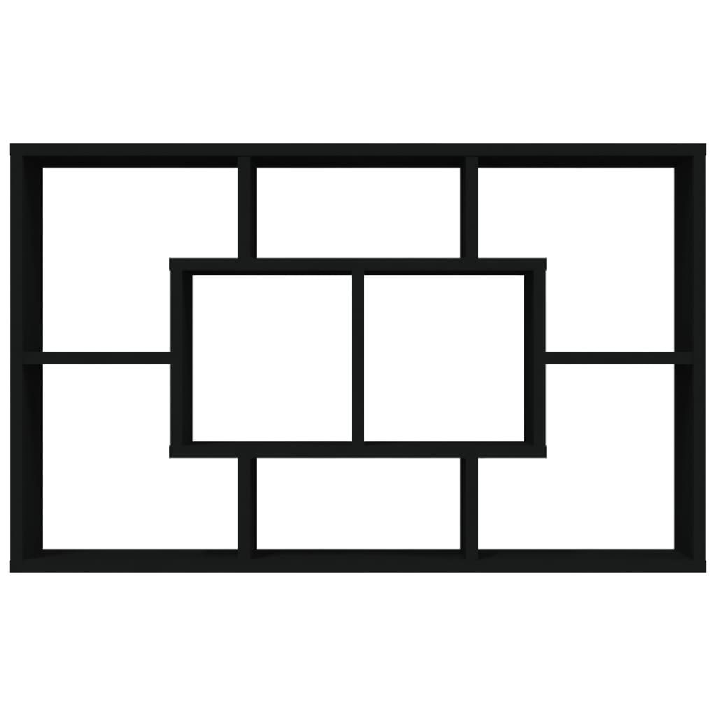vidaXL Raft de perete, negru, 85x16x52,5 cm, lemn prelucrat